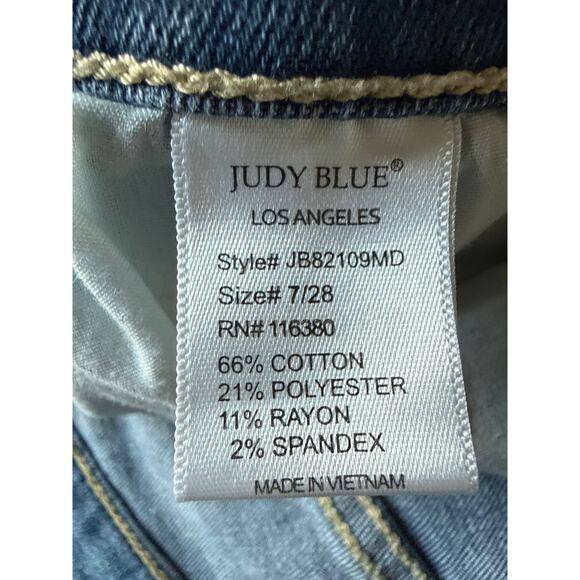Judy Blue Women’s Camo Patch Skinny Jeans Distressed Size 7/28 JB82109MD - Picture 14 of 15